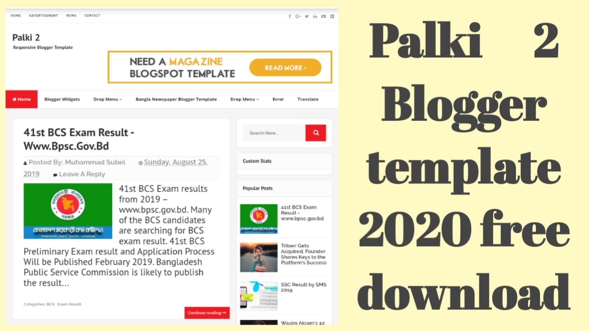 Palki 2 Blogger Template 2023 Free Download